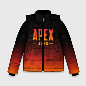 Зимняя куртка для мальчиков 3D с принтом APEX LEGENDS в Новосибирске, ткань верха — 100% полиэстер; подклад — 100% полиэстер, утеплитель — 100% полиэстер | длина ниже бедра, удлиненная спинка, воротник стойка и отстегивающийся капюшон. Есть боковые карманы с листочкой на кнопках, утяжки по низу изделия и внутренний карман на молнии. 

Предусмотрены светоотражающий принт на спинке, радужный светоотражающий элемент на пуллере молнии и на резинке для утяжки | apex | apex legends | battle | battle royal | bloodhound | titanfall | wraith | апекс | апекс легендс | батл рояль | битва | война | королевская битва