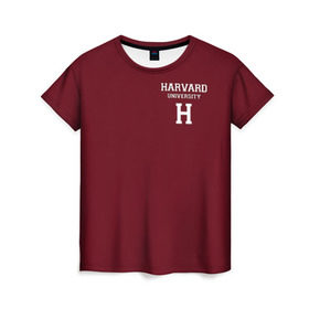 Женская футболка 3D с принтом Harvard University в Новосибирске, 100% полиэфир ( синтетическое хлопкоподобное полотно) | прямой крой, круглый вырез горловины, длина до линии бедер | harvard university | usa | америка | вуз | гарвард | колледж | образование | студенты | сша | университет | школа