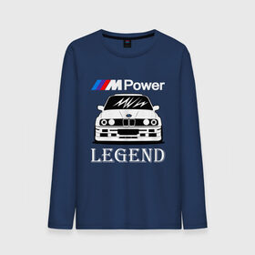 Мужской лонгслив хлопок с принтом BMW Power LEGEND в Новосибирске, 100% хлопок |  | bmw | legend | motorsport | power | авто | автомобиль | бмв | бумер | бэха | крутая | легенда | машина | немецкое | тачка
