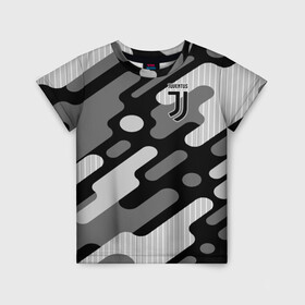 Детская футболка 3D с принтом Juventus  в Новосибирске, 100% гипоаллергенный полиэфир | прямой крой, круглый вырез горловины, длина до линии бедер, чуть спущенное плечо, ткань немного тянется | club | football | juventus | италия | криштиану | роналду | футбол | черный | ювентус