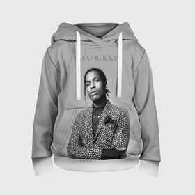 Детская толстовка 3D с принтом A$AP ROCKY в Новосибирске, 100% полиэстер | двухслойный капюшон со шнурком для регулировки, мягкие манжеты на рукавах и по низу толстовки, спереди карман-кенгуру с мягким внутренним слоем | aap | asap | mob | rap | rocky | testing | альбом | американский | асап | банда | моб | раким | реп | роки | рэп | рэпер | тестинг | эйсап | эсап