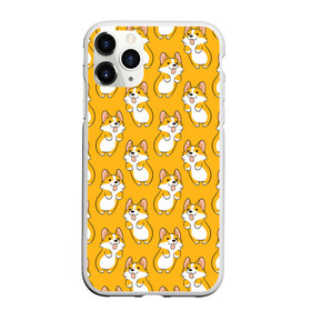 Чехол для iPhone 11 Pro матовый с принтом Корги Паттерн 2 в Новосибирске, Силикон |  | Тематика изображения на принте: веселый | лапочка | милый | мимими | оранжевый | пес | песик | собака | счастье | щенок