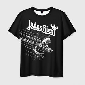 Мужская футболка 3D с принтом Judas Priest в Новосибирске, 100% полиэфир | прямой крой, круглый вырез горловины, длина до линии бедер | Тематика изображения на принте: judas priest | metal | rock | группы | метал | музыка | рок | хард рок | хэви метал