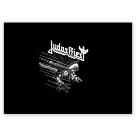 Поздравительная открытка с принтом Judas Priest в Новосибирске, 100% бумага | плотность бумаги 280 г/м2, матовая, на обратной стороне линовка и место для марки
 | judas priest | metal | rock | группы | метал | музыка | рок | хард рок | хэви метал