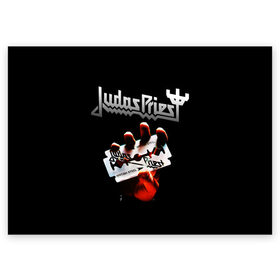 Поздравительная открытка с принтом Judas Priest в Новосибирске, 100% бумага | плотность бумаги 280 г/м2, матовая, на обратной стороне линовка и место для марки
 | Тематика изображения на принте: judas priest | metal | rock | группы | метал | музыка | рок | хард рок | хэви метал