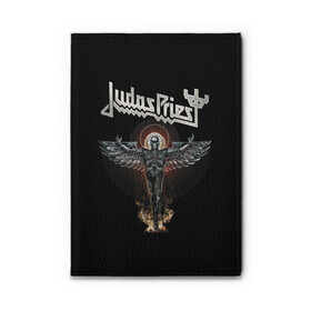 Обложка для автодокументов с принтом Judas Priest в Новосибирске, натуральная кожа |  размер 19,9*13 см; внутри 4 больших “конверта” для документов и один маленький отдел — туда идеально встанут права | judas priest | metal | rock | группы | метал | музыка | рок | хард рок | хэви метал