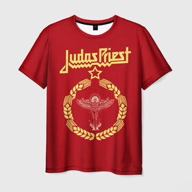 Мужская футболка 3D с принтом Judas Priest в Новосибирске, 100% полиэфир | прямой крой, круглый вырез горловины, длина до линии бедер | Тематика изображения на принте: judas priest | metal | rock | группы | метал | музыка | рок | хард рок | хэви метал