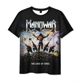 Мужская футболка 3D с принтом Manowar в Новосибирске, 100% полиэфир | прямой крой, круглый вырез горловины, длина до линии бедер | heavy metal | manowar | power metal | группы | метал | музыка | пауэр метал | рок | хеви метал