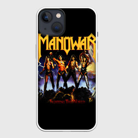 Чехол для iPhone 13 с принтом Manowar в Новосибирске,  |  | heavy metal | manowar | power metal | группы | метал | музыка | пауэр метал | рок | хеви метал