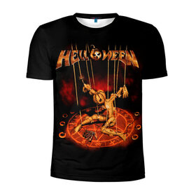 Мужская футболка 3D спортивная с принтом Helloween в Новосибирске, 100% полиэстер с улучшенными характеристиками | приталенный силуэт, круглая горловина, широкие плечи, сужается к линии бедра | heavy metal | helloween | metal | группа | метал | музыка | пауэр метал | рок | хэви метал