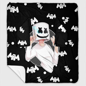 Плед с рукавами с принтом Marshmello в Новосибирске, 100% полиэстер | Закругленные углы, все края обработаны. Ткань не мнется и не растягивается. Размер 170*145 | alone | beautiful now | disc | dj | jockey | marshmallow | американский | диджей | дискотека | маршмэллоу | продюсер