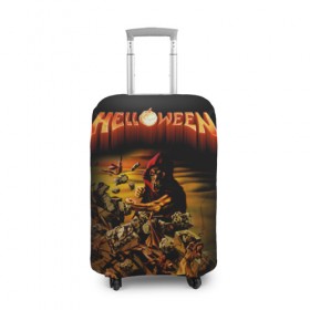 Чехол для чемодана 3D с принтом Helloween в Новосибирске, 86% полиэфир, 14% спандекс | двустороннее нанесение принта, прорези для ручек и колес | heavy metal | helloween | metal | группа | метал | музыка | пауэр метал | рок | хэви метал