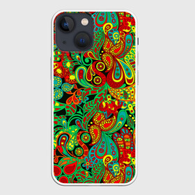 Чехол для iPhone 13 mini с принтом Цветочный орнамент в Новосибирске,  |  | abstraction | branches | ethnic | flora | flowers | nature | ornament | patterns | petals | style | youth | абстракция | ветки | графика | иллюстрация | картинка | лепестки | мода | молодежная | орнамент | природа | рисунок | стиль | узоры | флора