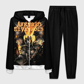 Мужской костюм 3D с принтом Avenged Sevenfold в Новосибирске, 100% полиэстер | Манжеты и пояс оформлены тканевой резинкой, двухслойный капюшон со шнурком для регулировки, карманы спереди | a7x | avenged sevenfold | heavy metal | metal | группы | метал | музыка | прогрессивный метал | рок | хард рок | хэви метал
