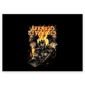 Поздравительная открытка с принтом Avenged Sevenfold в Новосибирске, 100% бумага | плотность бумаги 280 г/м2, матовая, на обратной стороне линовка и место для марки
 | Тематика изображения на принте: a7x | avenged sevenfold | heavy metal | metal | группы | метал | музыка | прогрессивный метал | рок | хард рок | хэви метал