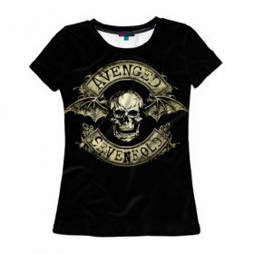 Женская футболка 3D с принтом Avenged Sevenfold в Новосибирске, 100% полиэфир ( синтетическое хлопкоподобное полотно) | прямой крой, круглый вырез горловины, длина до линии бедер | a7x | avenged sevenfold | heavy metal | metal | группы | метал | музыка | прогрессивный метал | рок | хард рок | хэви метал