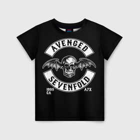 Детская футболка 3D с принтом Avenged Sevenfold в Новосибирске, 100% гипоаллергенный полиэфир | прямой крой, круглый вырез горловины, длина до линии бедер, чуть спущенное плечо, ткань немного тянется | a7x | avenged sevenfold | heavy metal | metal | группы | метал | музыка | прогрессивный метал | рок | хард рок | хэви метал