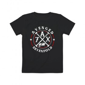 Детская футболка хлопок с принтом Avenged Sevenfold в Новосибирске, 100% хлопок | круглый вырез горловины, полуприлегающий силуэт, длина до линии бедер | a7x | avenged sevenfold | heavy metal | metal | группы | метал | музыка | прогрессивный метал | рок | хард рок | хэви метал