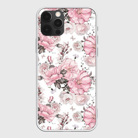 Чехол для iPhone 12 Pro Max с принтом Розовые розы в Новосибирске, Силикон |  | bouquet | fashion | flora | flowers | illustra | nature | ornament | patterns | petals | pink | roses | style | youth | белый | букет | графика | иллюстрация | картинка | лепестки | мода | молодежная | орнамент | природа | рисунок | розовые | розы