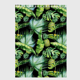 Скетчбук с принтом Ананасы в Новосибирске, 100% бумага
 | 48 листов, плотность листов — 100 г/м2, плотность картонной обложки — 250 г/м2. Листы скреплены сверху удобной пружинной спиралью | Тематика изображения на принте: branches | fashion | flora | fruit | leaves | nature | palm trees | pineapples | style | tropical | youth | акварель | ананасы | ветки | графика | иллюстрация | картинка | листья | мода | молодежная | пальмы | природа | рисунок | стиль