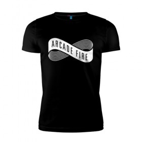 Мужская футболка премиум с принтом Arcade Fire в Новосибирске, 92% хлопок, 8% лайкра | приталенный силуэт, круглый вырез ворота, длина до линии бедра, короткий рукав | arcade fire | music | rock | арт рок | группы | инди | музыка | пост панк | рок