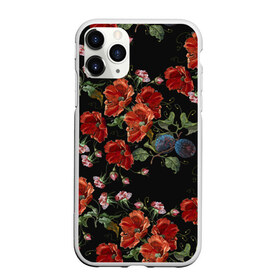 Чехол для iPhone 11 Pro Max матовый с принтом Маки в Новосибирске, Силикон |  | berries | embroidery | field | flo | flowers | ornament | plants | poppies | red | абстракция | вышивка | графика | иллюстрация | красные | лепестки | листья | маки | мода | орнамент | полевые | растения | рисунок | творчество | узоры