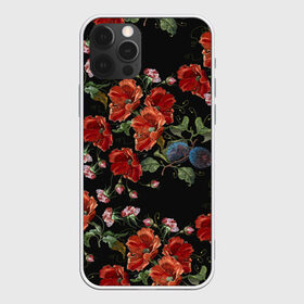 Чехол для iPhone 12 Pro Max с принтом Маки в Новосибирске, Силикон |  | berries | embroidery | field | flo | flowers | ornament | plants | poppies | red | абстракция | вышивка | графика | иллюстрация | красные | лепестки | листья | маки | мода | орнамент | полевые | растения | рисунок | творчество | узоры