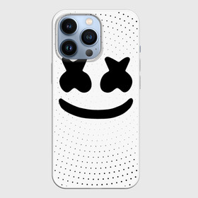 Чехол для iPhone 13 Pro с принтом MARSHMELLO в Новосибирске,  |  | Тематика изображения на принте: marsh | marshmallow | marshmello | marshmelo | mello | music | smile | диджей | лого | маршмеллов | маршмеллоу | маршмеллу | маршмело | маршмелов | маршмелоу | музыка | музыкант | рожица | трэп | улыбка | хаус