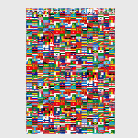 Скетчбук с принтом ФЛАГИ в Новосибирске, 100% бумага
 | 48 листов, плотность листов — 100 г/м2, плотность картонной обложки — 250 г/м2. Листы скреплены сверху удобной пружинной спиралью | pattern | материки | мир | паттерн | страны | текстура | флаги | флаги мира | флажки