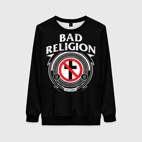 Женский свитшот 3D с принтом Bad Religion в Новосибирске, 100% полиэстер с мягким внутренним слоем | круглый вырез горловины, мягкая резинка на манжетах и поясе, свободная посадка по фигуре | bad religion | hardcore | punk | группы | музыка | панк | панк рок | рок