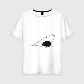 Женская футболка хлопок Oversize с принтом Акула бизнеса в Новосибирске, 100% хлопок | свободный крой, круглый ворот, спущенный рукав, длина до линии бедер
 | акула | бизнес | бизнесмен | босс | вип | дизайн | директор | мода | море | новинка | подарок | рыба | стритвир | топ | тренд | шеф