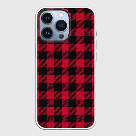 Чехол для iPhone 13 Pro с принтом Красный паттерн крупная клетка в Новосибирске,  |  | burberry | барбери | бёрбери | берберри | бренд | вип | геометрия | дизайн | квадрат | красный | мода | новинка | подарок | полоски | полосы | стритвир | топ | тренд | черный