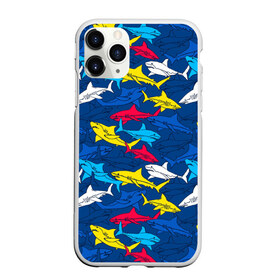 Чехол для iPhone 11 Pro матовый с принтом Акулы в Новосибирске, Силикон |  | blue | drawin | fashion | fish | illustration | ocean | predator | red | sea | sharks | style | water | yellow | youth | акулы | вода | графика | жёлтый | иллюстрация | картинка | красный | мода | молодежная | море | океан | рисунок | рыба | син