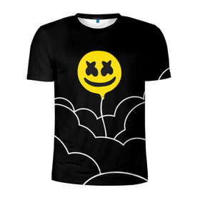 Мужская футболка 3D спортивная с принтом MARSHMELLO - HAPPIER в Новосибирске, 100% полиэстер с улучшенными характеристиками | приталенный силуэт, круглая горловина, широкие плечи, сужается к линии бедра | Тематика изображения на принте: happier | marsh | marshmallow | marshmello | marshmelo | mello | music | smile | диджей | лого | маршмеллов | маршмеллоу | маршмеллу | маршмело | маршмелов | маршмелоу | музыка | музыкант | трэп | улыбка | хаус