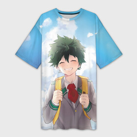 Платье-футболка 3D с принтом School в Новосибирске,  |  | anime | boku no hero academia | izuku midoriya | katsuki bakugou | my hero academia | superhero | аниме | кацуки бакуго | мидория изуку | моя геройская академия | супергерои