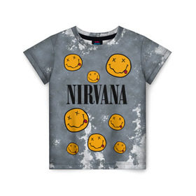 Детская футболка 3D с принтом NIRVANA в Новосибирске, 100% гипоаллергенный полиэфир | прямой крой, круглый вырез горловины, длина до линии бедер, чуть спущенное плечо, ткань немного тянется | nirvana | альтернативный рок | гранж | группа | курт кобейн | логотип нирвана | музыка | нирвана | песни | рок