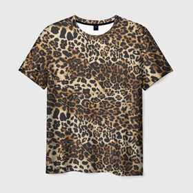 Мужская футболка 3D с принтом Леопард в Новосибирске, 100% полиэфир | прямой крой, круглый вырез горловины, длина до линии бедер | Тематика изображения на принте: camouflage | cat | disguise | fashion | illustration | jungle | leopard | predator | skin | spots | style | wild | youth | графика | джунгли | дикий | иллюстрация | камуфляж | картинка | кошка | леопард | маскировка | мода | молодежная | пятна | рисунок |