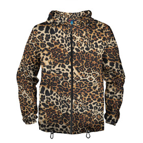 Мужская ветровка 3D с принтом Леопард в Новосибирске, 100% полиэстер | подол и капюшон оформлены резинкой с фиксаторами, два кармана без застежек по бокам, один потайной карман на груди | Тематика изображения на принте: camouflage | cat | disguise | fashion | illustration | jungle | leopard | predator | skin | spots | style | wild | youth | графика | джунгли | дикий | иллюстрация | камуфляж | картинка | кошка | леопард | маскировка | мода | молодежная | пятна | рисунок |