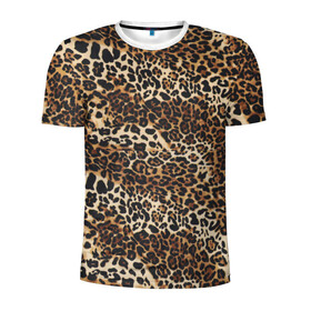 Мужская футболка 3D спортивная с принтом Леопард в Новосибирске, 100% полиэстер с улучшенными характеристиками | приталенный силуэт, круглая горловина, широкие плечи, сужается к линии бедра | Тематика изображения на принте: camouflage | cat | disguise | fashion | illustration | jungle | leopard | predator | skin | spots | style | wild | youth | графика | джунгли | дикий | иллюстрация | камуфляж | картинка | кошка | леопард | маскировка | мода | молодежная | пятна | рисунок |
