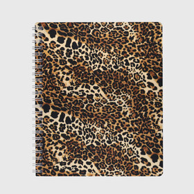 Тетрадь с принтом Леопард в Новосибирске, 100% бумага | 48 листов, плотность листов — 60 г/м2, плотность картонной обложки — 250 г/м2. Листы скреплены сбоку удобной пружинной спиралью. Уголки страниц и обложки скругленные. Цвет линий — светло-серый
 | camouflage | cat | disguise | fashion | illustration | jungle | leopard | predator | skin | spots | style | wild | youth | графика | джунгли | дикий | иллюстрация | камуфляж | картинка | кошка | леопард | маскировка | мода | молодежная | пятна | рисунок |