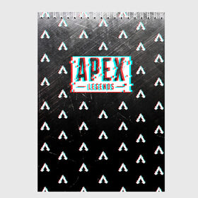 Скетчбук с принтом APEX LEGENDS GLITCH в Новосибирске, 100% бумага
 | 48 листов, плотность листов — 100 г/м2, плотность картонной обложки — 250 г/м2. Листы скреплены сверху удобной пружинной спиралью | apex legends | apex legends battle. | apex legends engine | apex legends origin | apex legends игра | titanfall apex legends