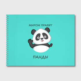 Альбом для рисования с принтом ПАНДА в Новосибирске, 100% бумага
 | матовая бумага, плотность 200 мг. | bear | panda | the world is ruled by pandas | животное | медведь | мир | панда | правят панды | приветы | просто красавчик