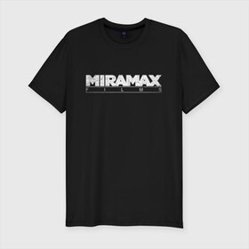 Мужская футболка хлопок Slim с принтом MIRAMAX FILM_ в Новосибирске, 92% хлопок, 8% лайкра | приталенный силуэт, круглый вырез ворота, длина до линии бедра, короткий рукав | Тематика изображения на принте: miramax film | киностудия | мирамакс
