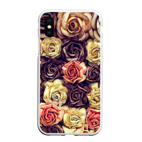 Чехол для iPhone XS Max матовый с принтом Шоколадные розы в Новосибирске, Силикон | Область печати: задняя сторона чехла, без боковых панелей | бабушке | девочке | девушке | дочке | желтые цветы | женщине | маме | подруге | природа | розовые цветы | розы | сестре | теще | тюльпаны | цветы