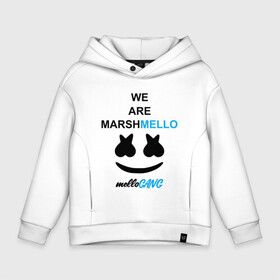 Детское худи Oversize хлопок с принтом Marshmello (MELLOGANG)  в Новосибирске, френч-терри — 70% хлопок, 30% полиэстер. Мягкий теплый начес внутри —100% хлопок | боковые карманы, эластичные манжеты и нижняя кромка, капюшон на магнитной кнопке | christopher comstock | dj | marshmello | mellogang | music | диджей | клубная музыка | клубняк | крис комсток | логотип | маршмеллоу | музыка