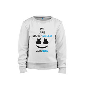 Детский свитшот хлопок с принтом Marshmello (MELLOGANG) в Новосибирске, 100% хлопок | круглый вырез горловины, эластичные манжеты, пояс и воротник | christopher comstock | dj | marshmello | mellogang | music | диджей | клубная музыка | клубняк | крис комсток | логотип | маршмеллоу | музыка