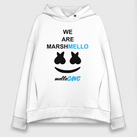 Женское худи Oversize хлопок с принтом Marshmello (MELLOGANG) в Новосибирске, френч-терри — 70% хлопок, 30% полиэстер. Мягкий теплый начес внутри —100% хлопок | боковые карманы, эластичные манжеты и нижняя кромка, капюшон на магнитной кнопке | Тематика изображения на принте: christopher comstock | dj | marshmello | mellogang | music | диджей | клубная музыка | клубняк | крис комсток | логотип | маршмеллоу | музыка