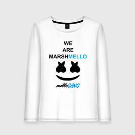 Женский лонгслив хлопок с принтом Marshmello (MELLOGANG) в Новосибирске, 100% хлопок |  | Тематика изображения на принте: christopher comstock | dj | marshmello | mellogang | music | диджей | клубная музыка | клубняк | крис комсток | логотип | маршмеллоу | музыка