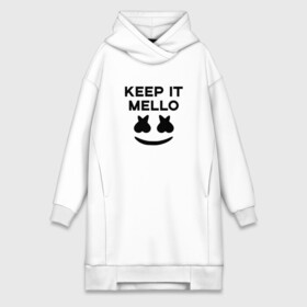 Платье-худи хлопок с принтом KEEP IT MELLO (Marshmello) в Новосибирске,  |  | christopher comstock | dj | keep it mello | marshmello | mello | music | диджей | клубная музыка | клубняк | крис комсток | логотип | маршмеллоу | музыка