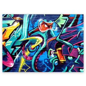 Поздравительная открытка с принтом STREET FASHION в Новосибирске, 100% бумага | плотность бумаги 280 г/м2, матовая, на обратной стороне линовка и место для марки
 | Тематика изображения на принте: grafity | paint | street art | urban | город | граффити | искусство | кирпичи | краски | рисунки | стена | улицы | уличное искусство